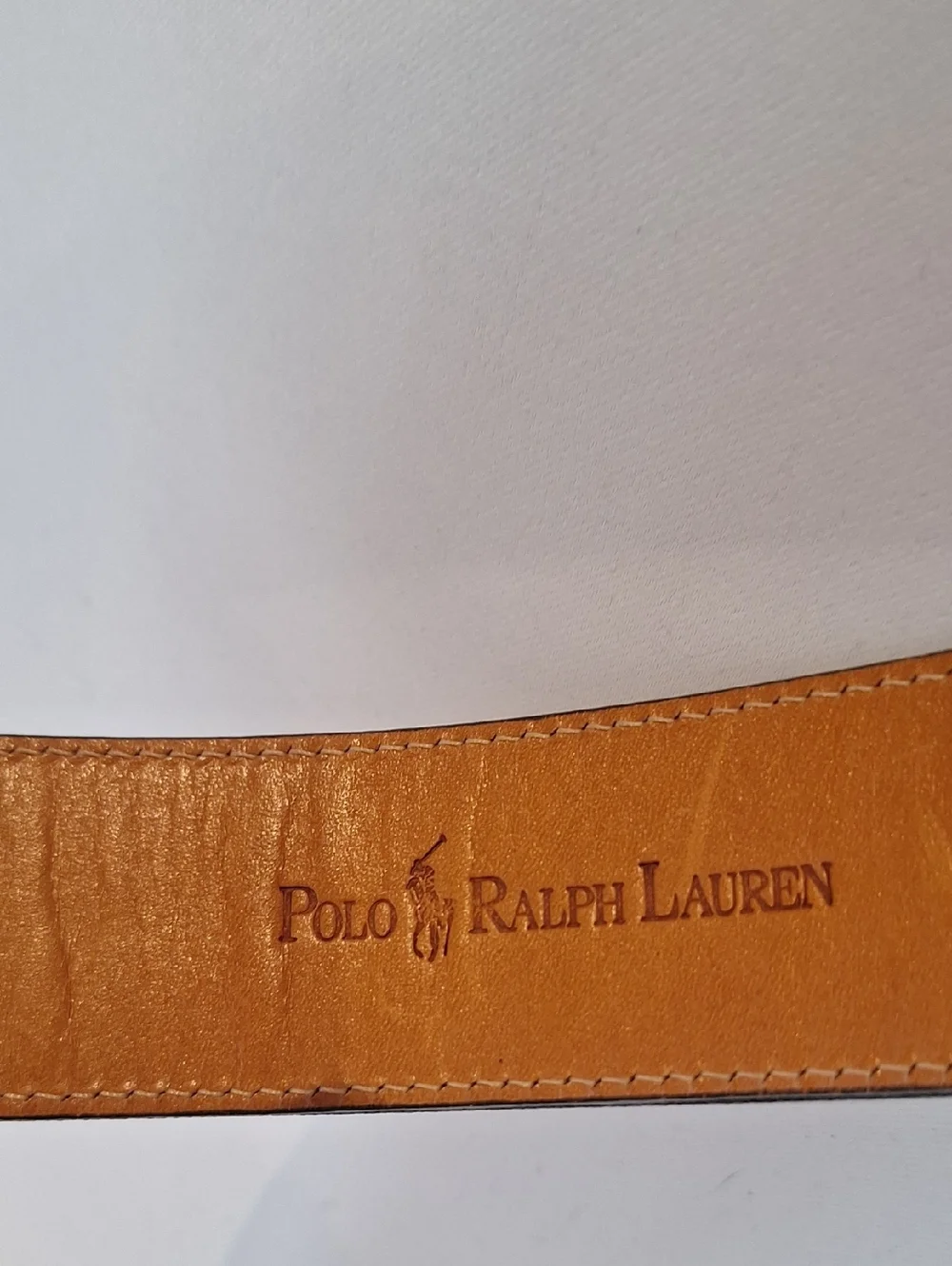 Polo Ralph Lauren Classic Briwn Leather & Olive Cavas On Leather Men's Belt